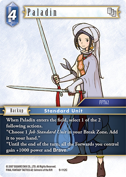(112) Final Fantasy TCG Opus IX: Lords & Chaos Single: Paladin (9-112)  Common