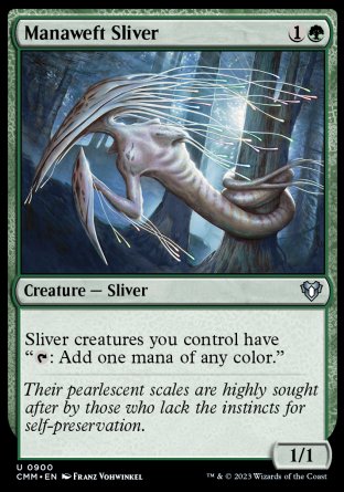 (900) Magic The Gathering Commander Masters: Extras Single: Manaweft Sliver  Uncommon