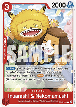 (004) One Piece TCG OP17: The World’s Strongest Warriors Single: Inuarashi & Nekomamushi (OP17-004)  Common