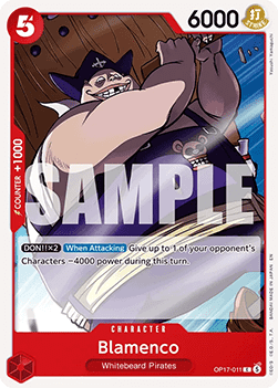 (011) One Piece TCG OP17: The World’s Strongest Warriors Single: Blamenco (OP17-011)  Common