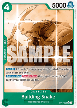 (025) One Piece TCG OP17: The World’s Strongest Warriors Single: Building Snake (OP17-025) (V.2)  Alternate Art