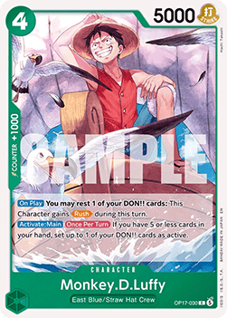 (030) One Piece TCG OP17: The World’s Strongest Warriors Single: Monkey.D.Luffy (OP17-030)  Common