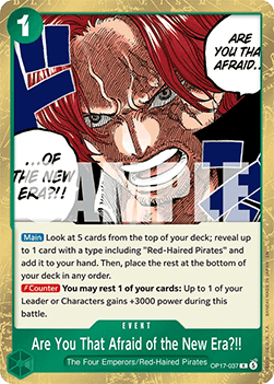 (037) One Piece TCG OP17: The World’s Strongest Warriors Single: Are You That Afraid of the New Era?!! (OP17-037) (V.1)  Rare
