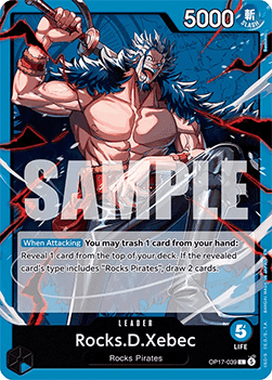 (039) One Piece TCG OP17: The World’s Strongest Warriors Single: Rocks.D.Xebec (OP17-039) (V.1)  Leader