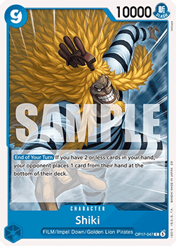 (047) One Piece TCG OP17: The World’s Strongest Warriors Single: Shiki (OP17-047)  Common