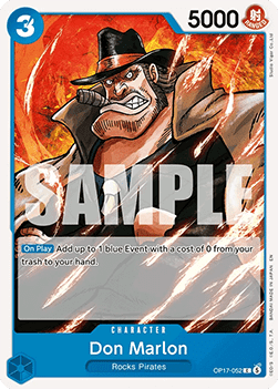 (052) One Piece TCG OP17: The World’s Strongest Warriors Single: Don Marlon (OP17-052)  Common