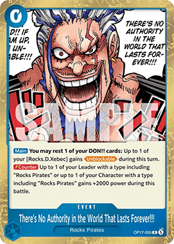 (055) One Piece TCG OP17: The World’s Strongest Warriors Single: There's No Authority in the World That Lasts Forever!!! (OP17-055)  Rare