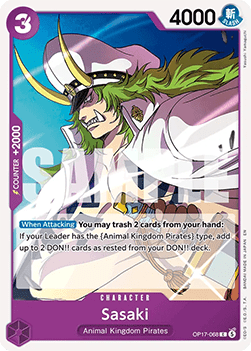 (068) One Piece TCG OP17: The World’s Strongest Warriors Single: Sasaki (OP17-068)  Common