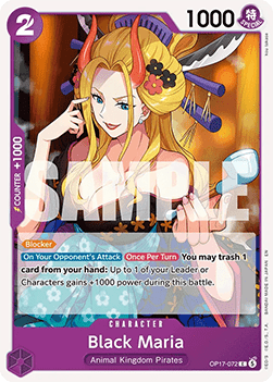(072) One Piece TCG OP17: The World’s Strongest Warriors Single: Black Maria (OP17-072)  Common