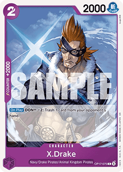 (075) One Piece TCG OP17: The World’s Strongest Warriors Single: X.Drake (OP17-075)  Common