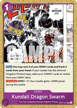 (077) One Piece TCG OP17: The World’s Strongest Warriors Single: Kundali Dragon Swarm (OP17-077)  Uncommon