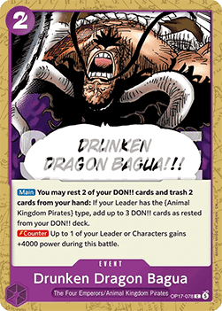 (078) One Piece TCG OP17: The World’s Strongest Warriors Single: Drunken Dragon Bagua (OP17-078)  Common