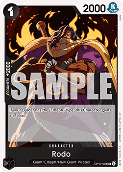 (094) One Piece TCG OP17: The World’s Strongest Warriors Single: Rodo (OP17-094)  Uncommon