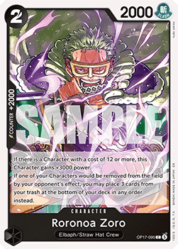 (095) One Piece TCG OP17: The World’s Strongest Warriors Single: Roronoa Zoro (OP17-095)  Common