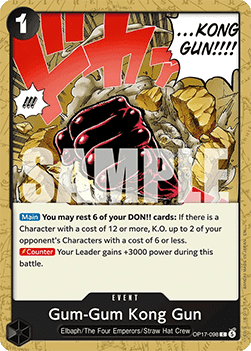 (098) One Piece TCG OP17: The World’s Strongest Warriors Single: Gum-Gum Kong Gun (OP17-098)  Common