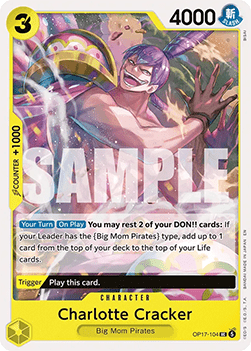 (104) One Piece TCG OP17: The World’s Strongest Warriors Single: Charlotte Cracker (OP17-104)  Uncommon