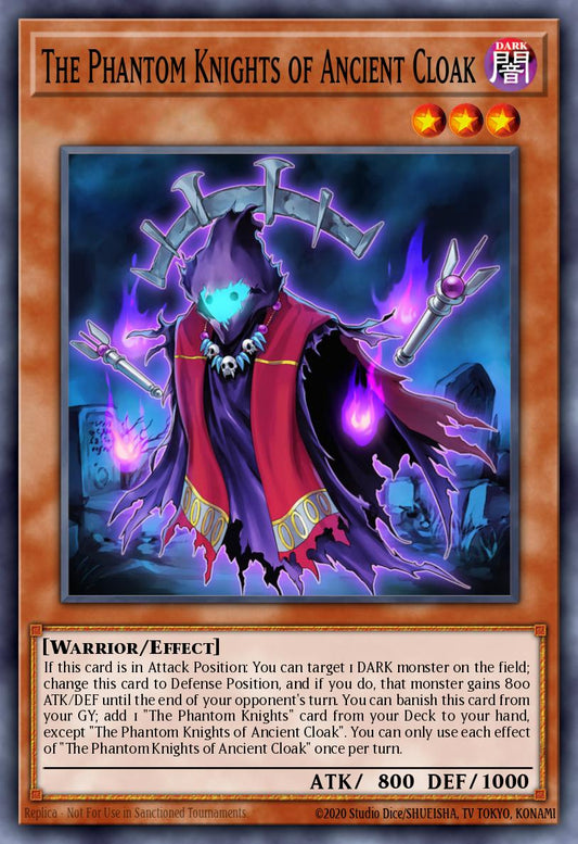 (263) YuGiOh TCG RA04: Quarter Century Stampede Single: The Phantom Knights of Ancient Cloak (V.1 - Platinum Secret Rare)  Platinum Secret Rare