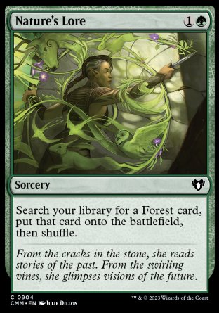 (904) Magic The Gathering Commander Masters: Extras Single: Nature's Lore  Common