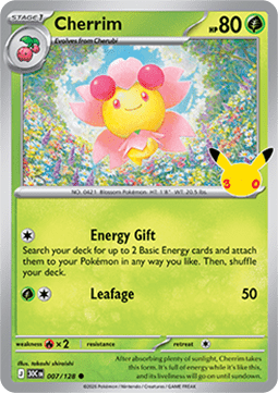(007) Pokemon TCG 30th Celebration Single: Cherrim   Common