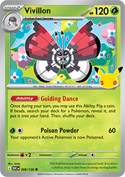 (008) Pokemon TCG 30th Celebration Single: Vivillon   Common