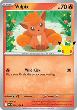 (009) Pokemon TCG 30th Celebration Single: Vulpix   Common