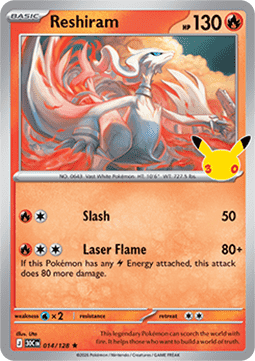 (014) Pokemon TCG 30th Celebration Single: Reshiram   Rare