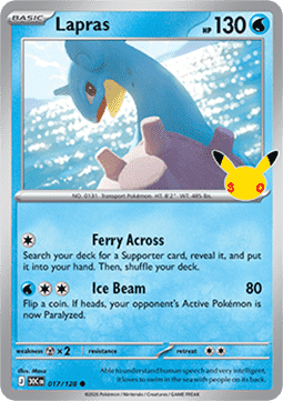(017) Pokemon TCG 30th Celebration Single: Lapras   Common