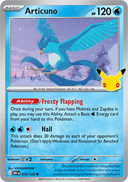 (018) Pokemon TCG 30th Celebration Single: Articuno   Common