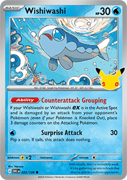 (022) Pokemon TCG 30th Celebration Single: Wishiwashi   Common