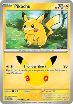 (023) Pokemon TCG 30th Celebration Single: Pikachu   Pikachu Rare