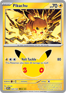 (024) Pokemon TCG 30th Celebration Single: Pikachu   Pikachu Rare