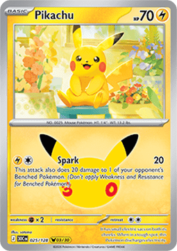(025) Pokemon TCG 30th Celebration Single: Pikachu   Pikachu Rare