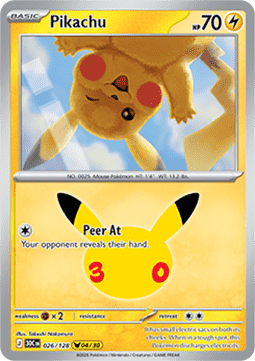 (026) Pokemon TCG 30th Celebration Single: Pikachu   Pikachu Rare