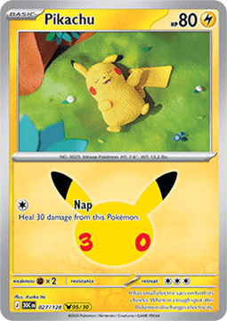 (027) Pokemon TCG 30th Celebration Single: Pikachu   Pikachu Rare