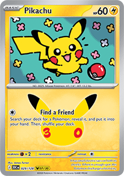 (029) Pokemon TCG 30th Celebration Single: Pikachu   Pikachu Rare