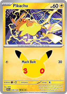(030) Pokemon TCG 30th Celebration Single: Pikachu   Pikachu Rare