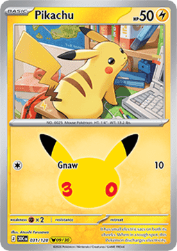 (031) Pokemon TCG 30th Celebration Single: Pikachu   Pikachu Rare