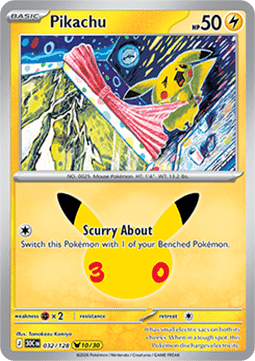 (032) Pokemon TCG 30th Celebration Single: Pikachu   Pikachu Rare