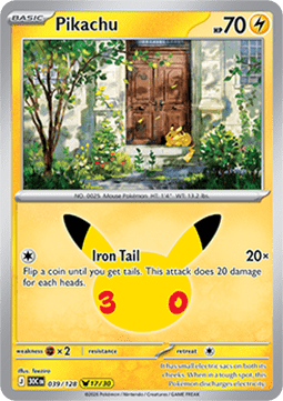 (039) Pokemon TCG 30th Celebration Single: Pikachu   Pikachu Rare