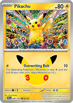 (040) Pokemon TCG 30th Celebration Single: Pikachu   Pikachu Rare