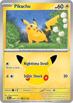 (045) Pokemon TCG 30th Celebration Single: Pikachu   Pikachu Rare