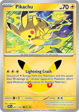 (051) Pokemon TCG 30th Celebration Single: Pikachu   Pikachu Rare