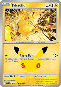 (052) Pokemon TCG 30th Celebration Single: Pikachu   Pikachu Rare