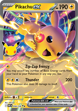 (054) Pokemon TCG 30th Celebration Single: Pikachu ex   Double Rare