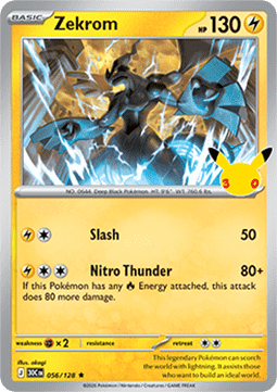 (056) Pokemon TCG 30th Celebration Single: Zekrom   Rare
