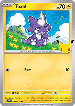 (058) Pokemon TCG 30th Celebration Single: Toxel   Common