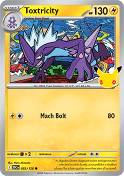 (059) Pokemon TCG 30th Celebration Single: Toxtricity   Common