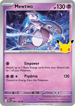 (063) Pokemon TCG 30th Celebration Single: Mewtwo   Rare