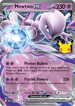 (064) Pokemon TCG 30th Celebration Single: Mewtwo ex   Double Rare