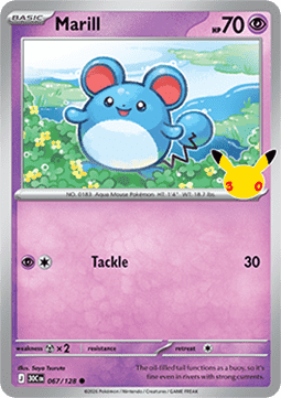 (067) Pokemon TCG 30th Celebration Single: Marill   Common